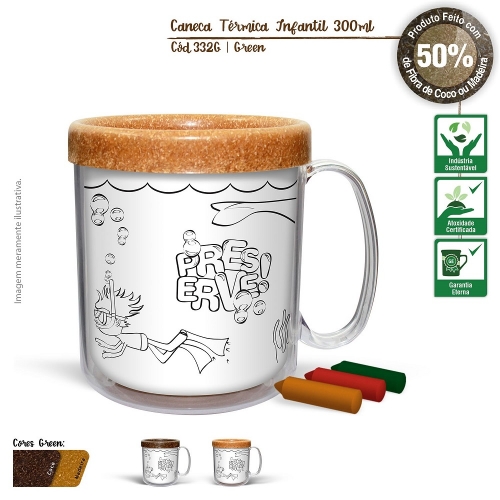 Caneca Térmica Infantil Neon